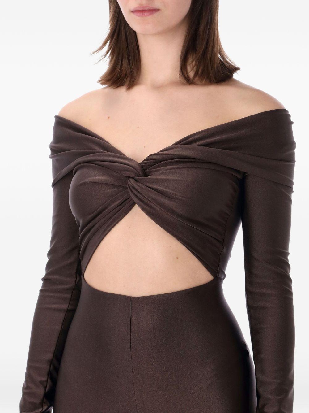 Tuta intera con spalle scoperte in marrone The andamane - donna 