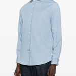 Camicia denim in cotone in celeste Brunello cucinelli - uomo 