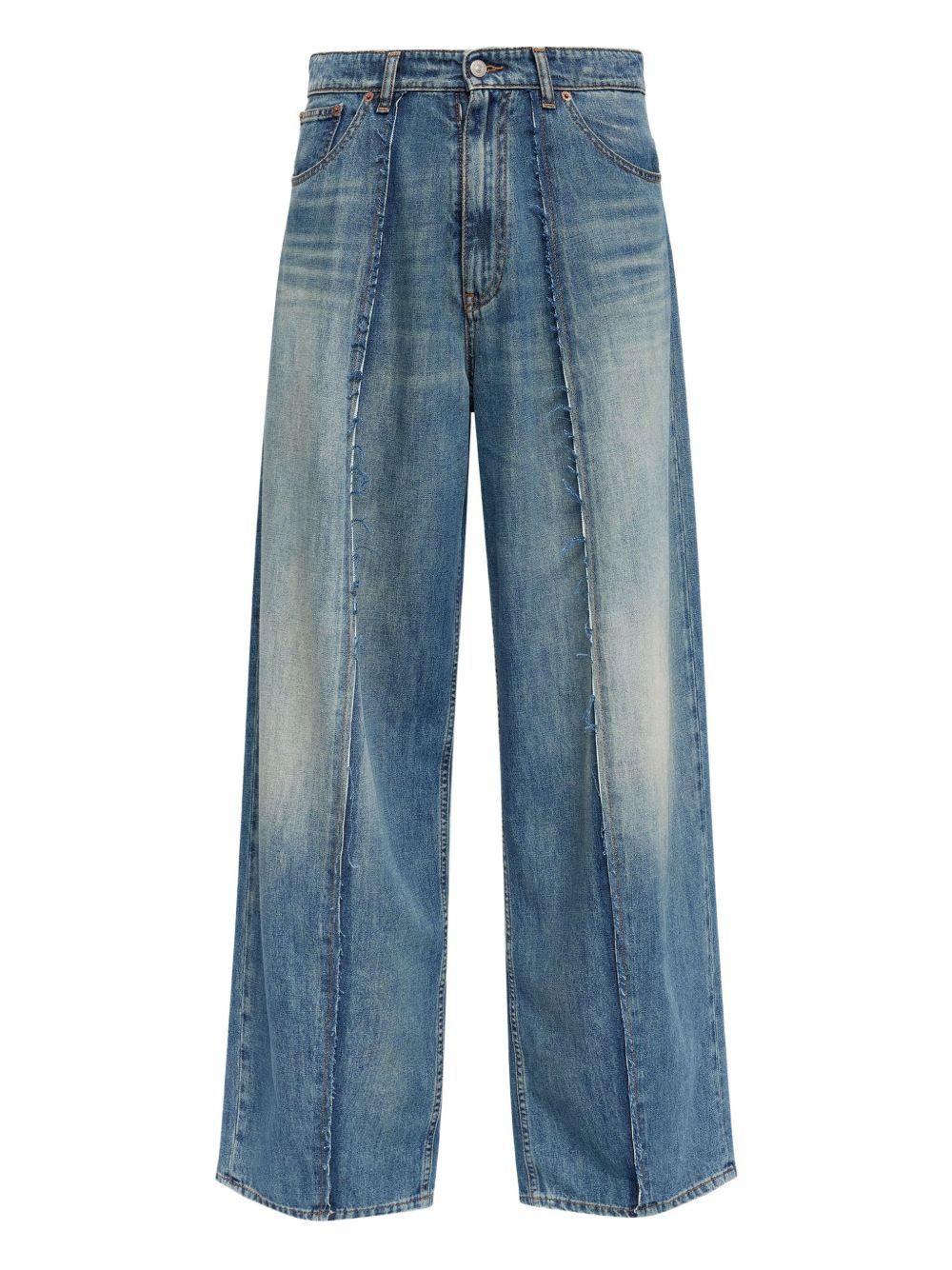 Jeans con inserti in blu Mm6 maison margiela - uomo 