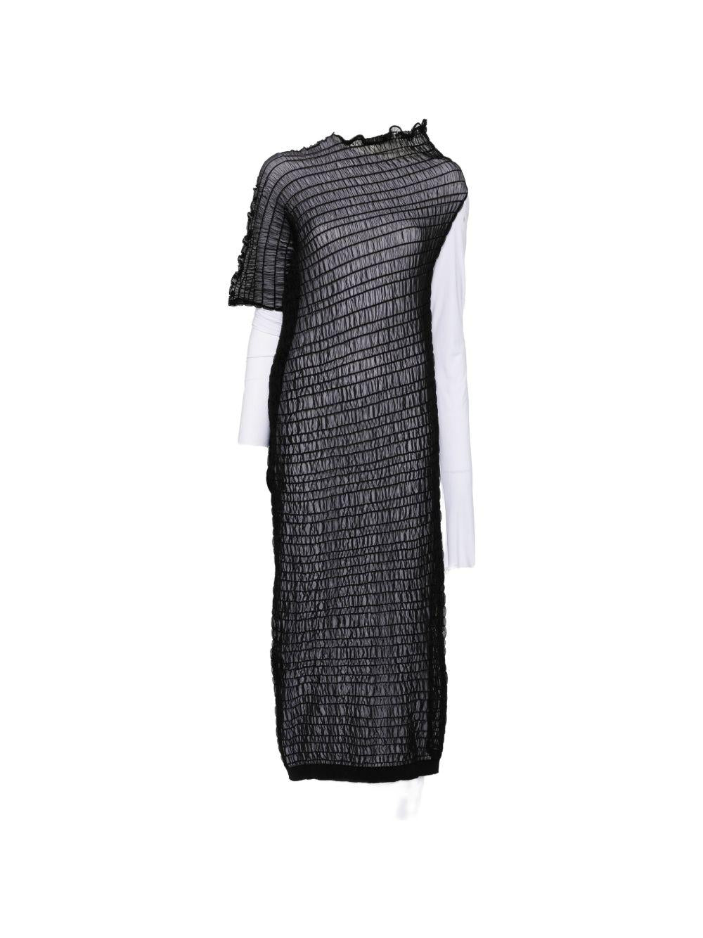 Abito midi con ruches in nero Uma Wang - donna 