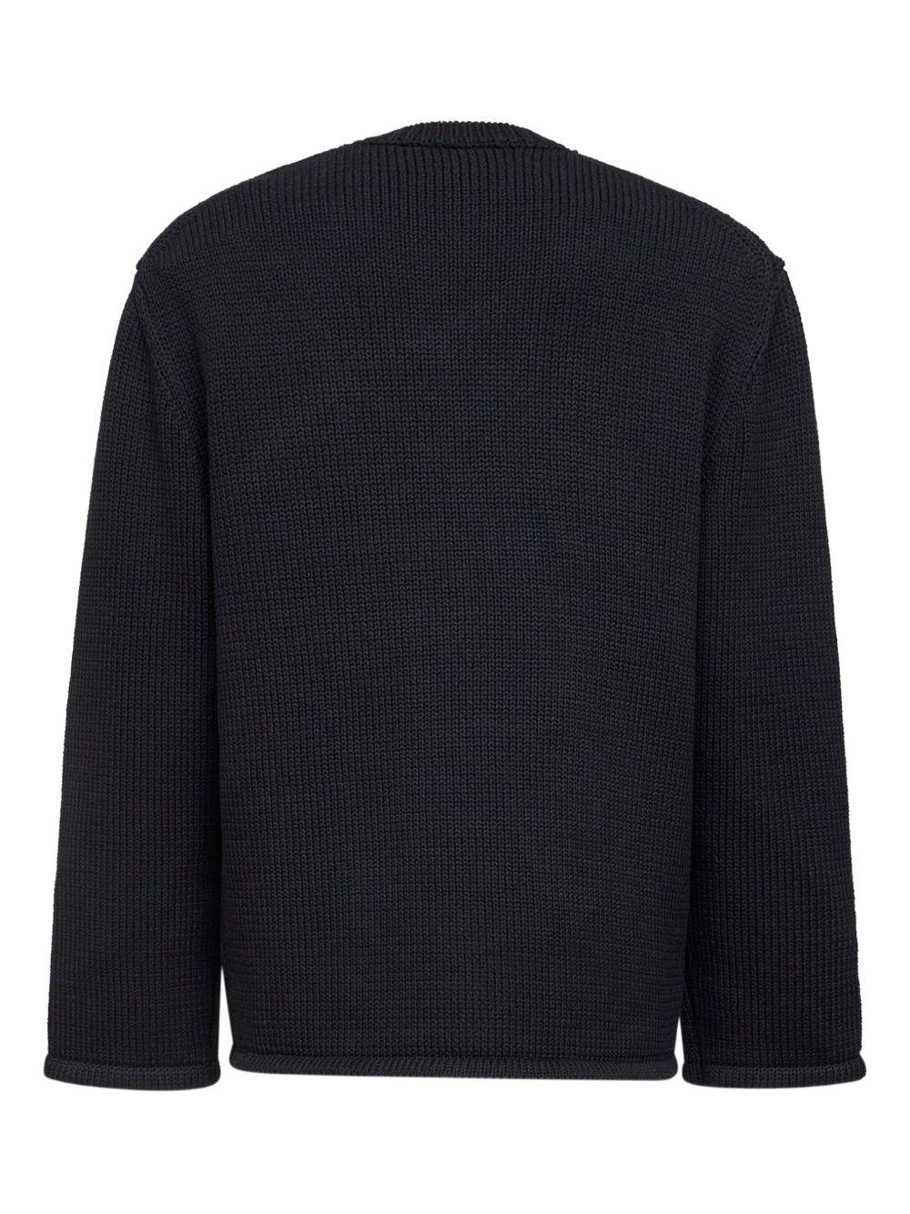 Maglione in maglia con zip sulla spalla in nero OAMC PEACEMAKER - uomo 