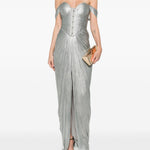 Abito maxi stephanie con cut-out in verde Maria lucia hohan - donna 