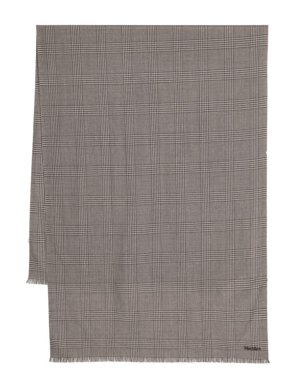 Sciarpa in lana a quadri principe di galles in marrone Maxmara - donna 