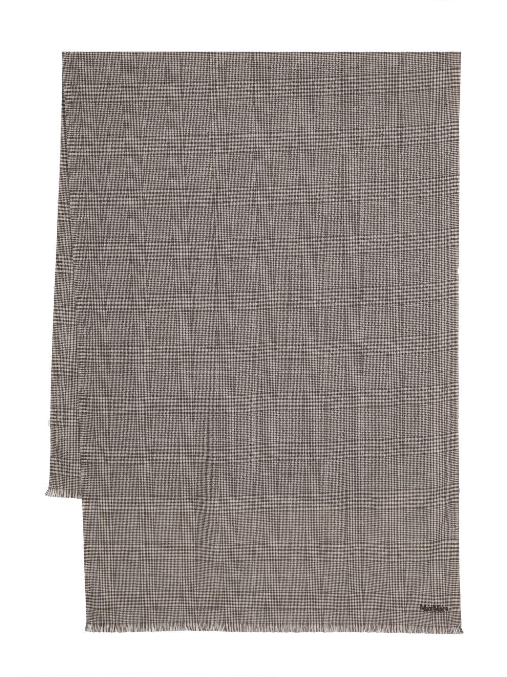 Sciarpa in lana a quadri principe di galles in marrone Maxmara - donna 