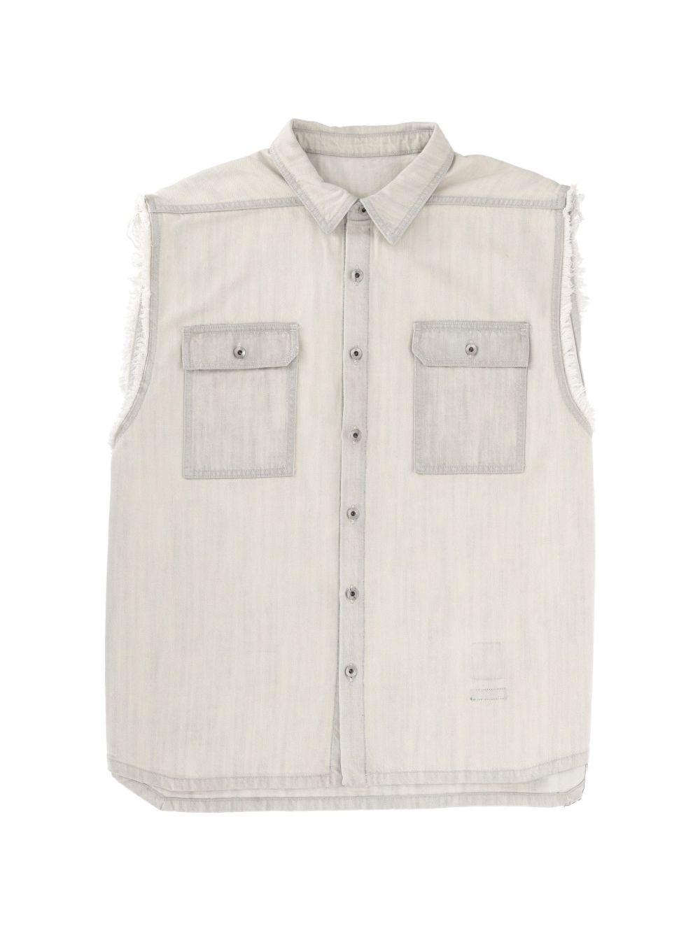 Gilet con tasca sfilacciata in grigio Rick owens drkshdw - uomo 