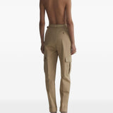 Pantaloni a vita alta cargo in beige 