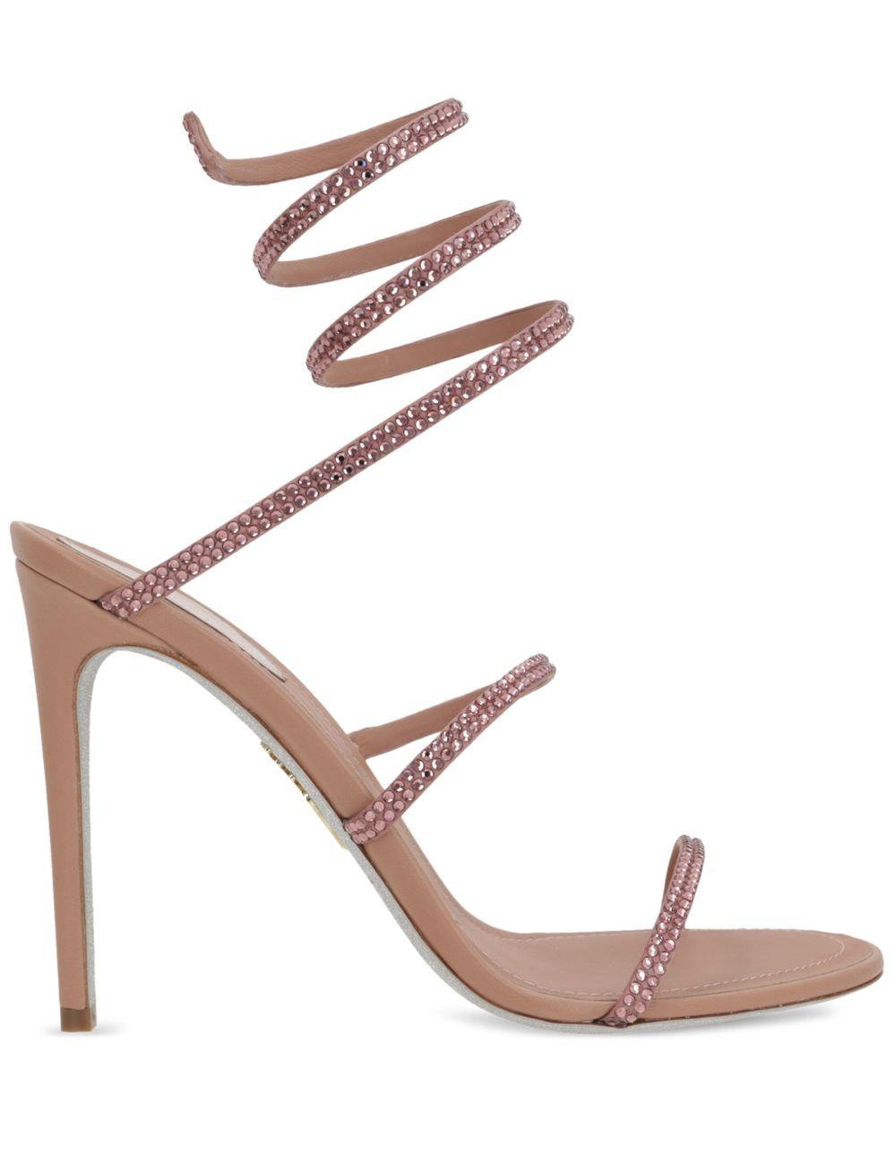 Sandali cleo con cristalli in rosa Rene caovilla - donna 