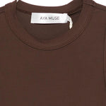 Top girocollo in marrone Aya Muse - donna 