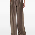 Pantaloni Stroll a gamba ampia in marrone Staud - donna 