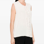 Top con scollo a v con frange in beige Uma wang  - donna 