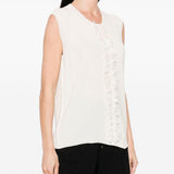 Top con scollo a v con frange in beige Uma wang  - donna 