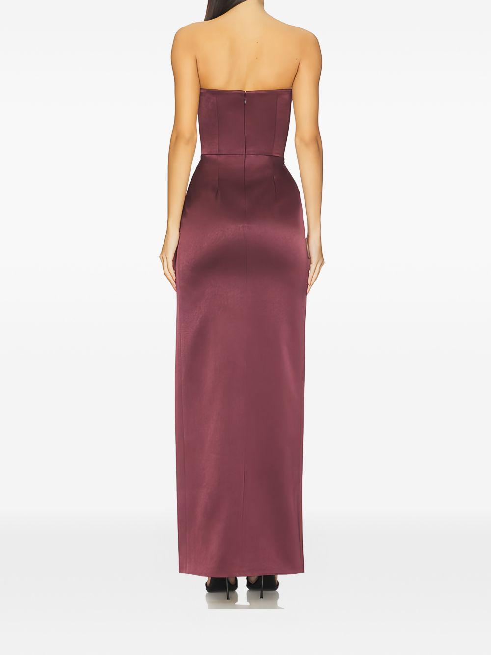 Abito bustier in crêpe di raso in viola Alex perry - donna 