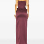 Abito bustier in crêpe di raso in viola Alex perry - donna 