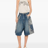 Shorts jesse con bandana e applicazioni in blu R13 - donna 