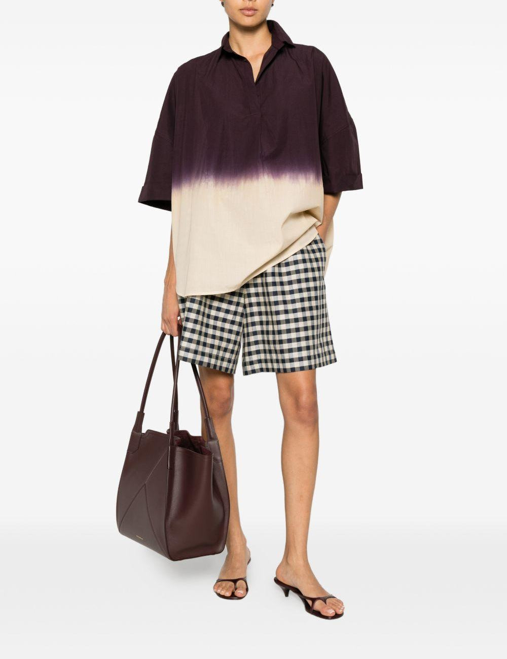 Pantaloncini con coulisse a quadretti in nero e bianco Maxmara weekend - donna 