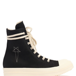 Sneakers alte con ricamo stella in nero Rick Owens Drkshdw - uomo<BR/> 