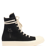 Sneakers alte con ricamo stella in nero Rick Owens Drkshdw - uomo<BR/> 