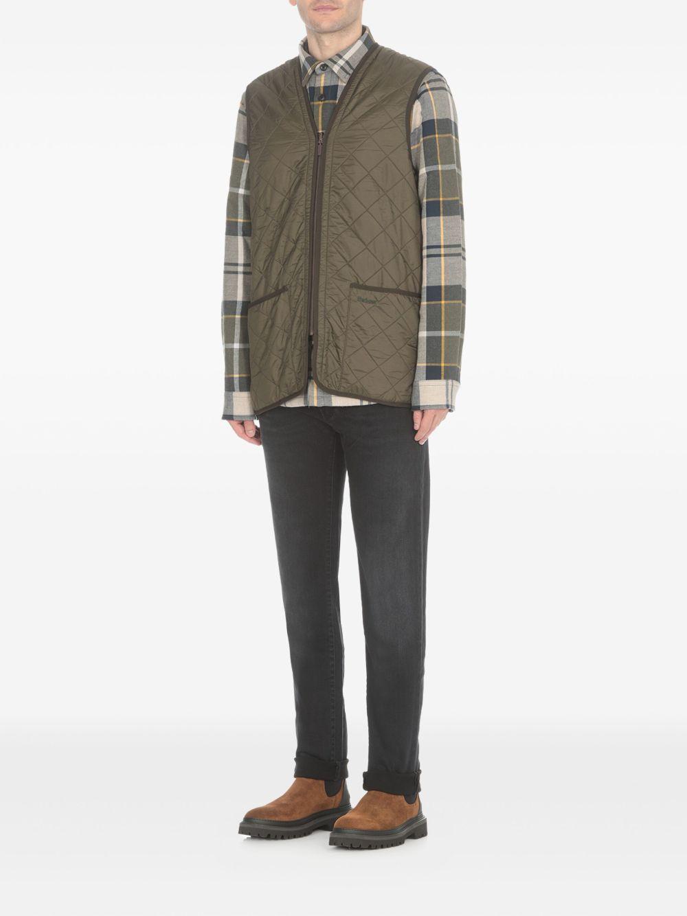 Gilet trapuntato con zip in verde Barbour - uomo 