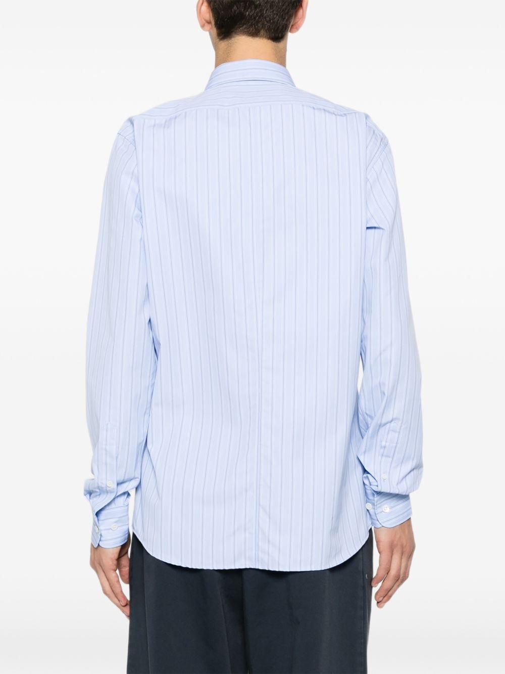 Camicia a righe corbino in celeste 