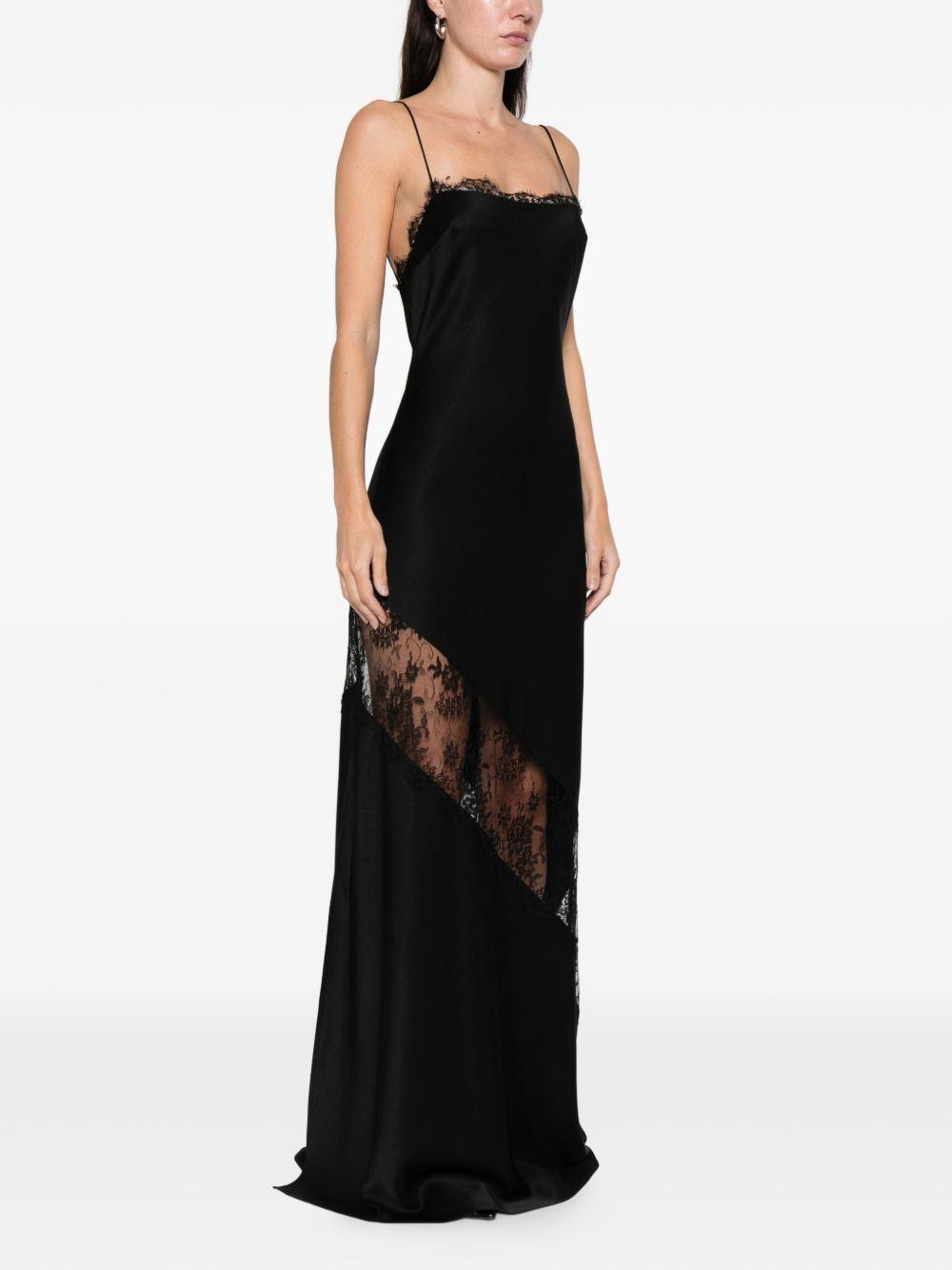 Abito in raso con finiture in pizzo in nero Alex perry - donna 