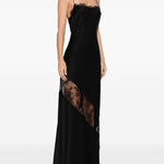 Abito in raso con finiture in pizzo in nero Alex perry - donna 