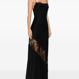Abito in raso con finiture in pizzo in nero Alex perry - donna 
