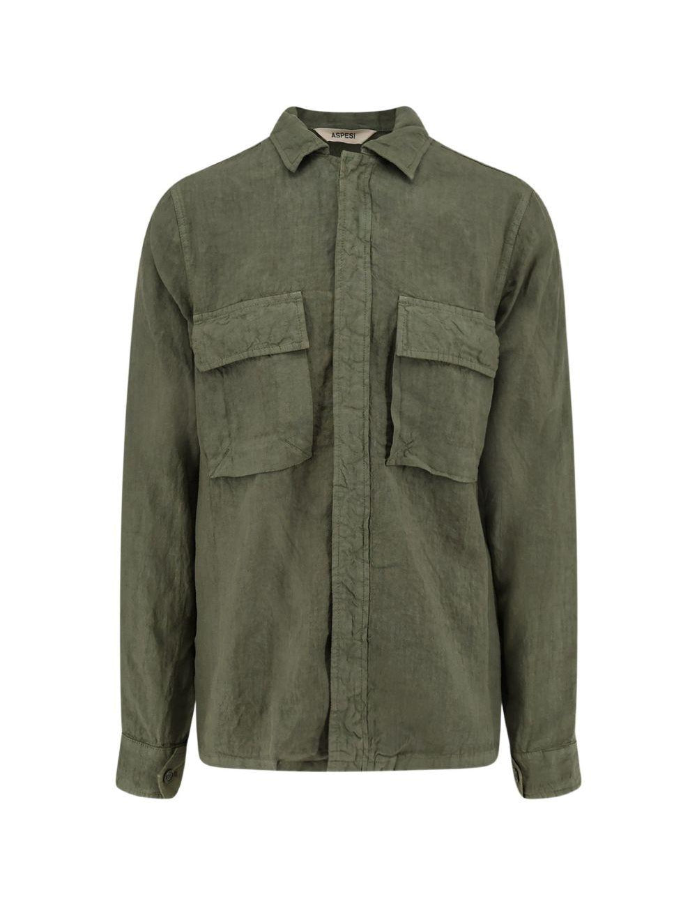 Camicia con tasche in verde Aspesi - uomo 