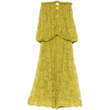 Abito midi intrecciato in pizzo in verde Zimmermann - donna 