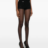 Shorts in maglia con pailletes in nero Alessandra rich - donna 