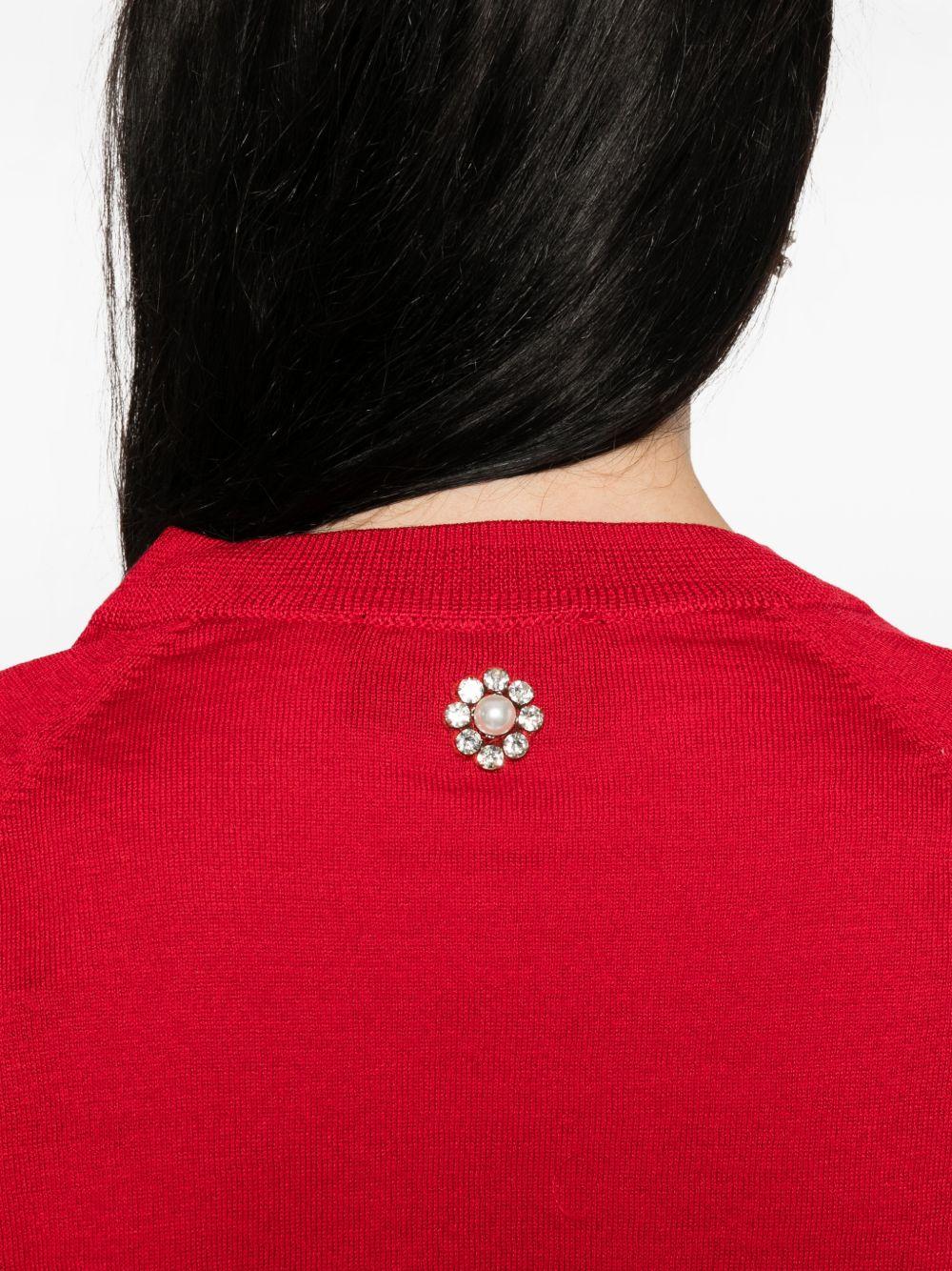 Cardigan con cristalli in rosso Simone rocha - donna 