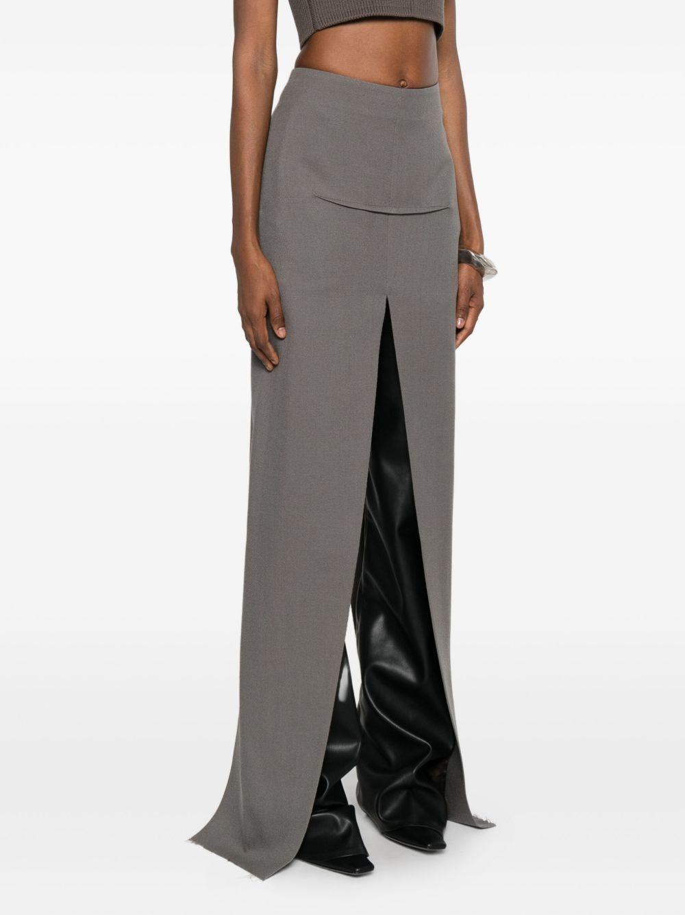 Gonna lunga con spacco in grigio Rick owens - donna 