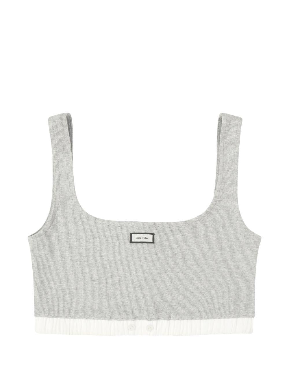 Top crop a coste in grigio Entire studios - donna 