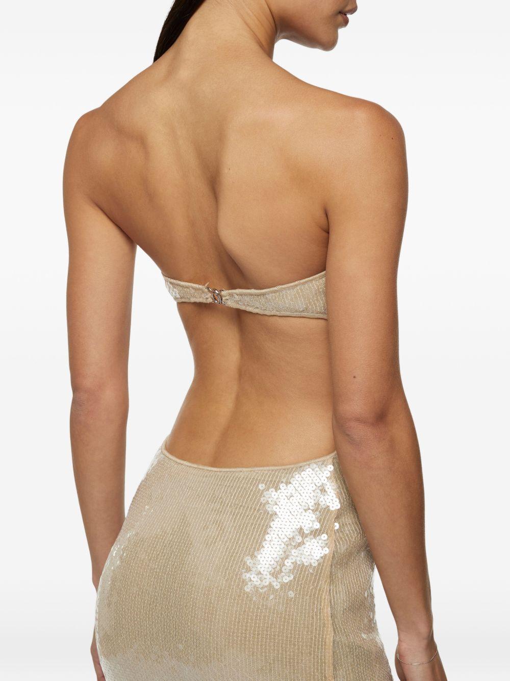 Abito marylin con paillettes in beige Oséree - donna 
