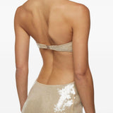 Abito marylin con paillettes in beige Oséree - donna 