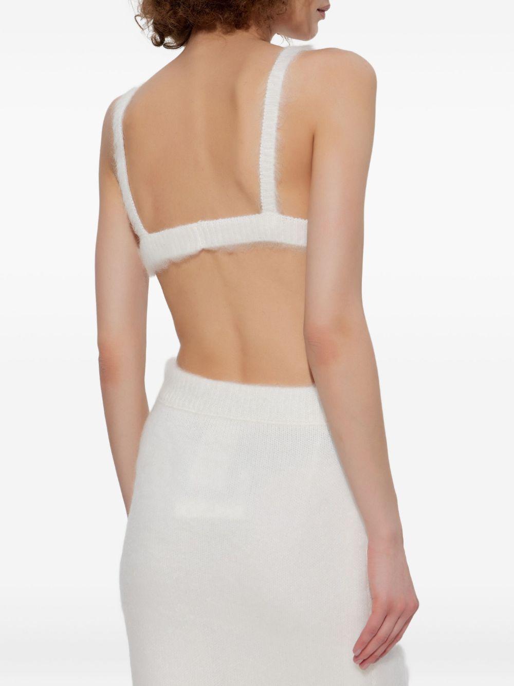 Top con ricamo in mohair  in bianco Alessandra rich - donna 