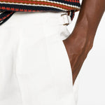 Shorts a pieghe con fibbia in bianco Briglia 1949 - uomo 