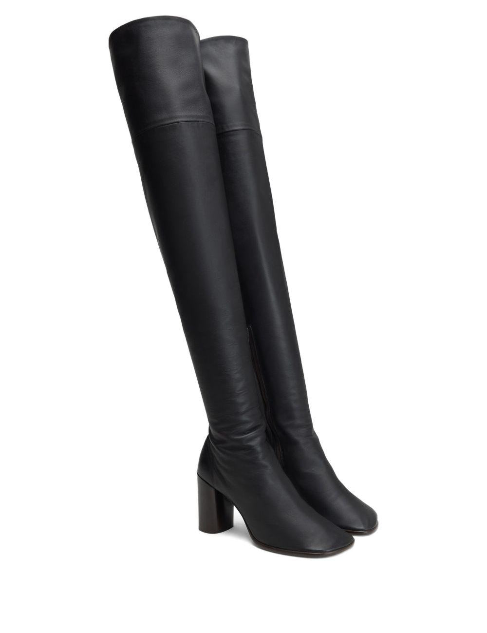 Stivali con tacco largo in nero Lemaire - donna 