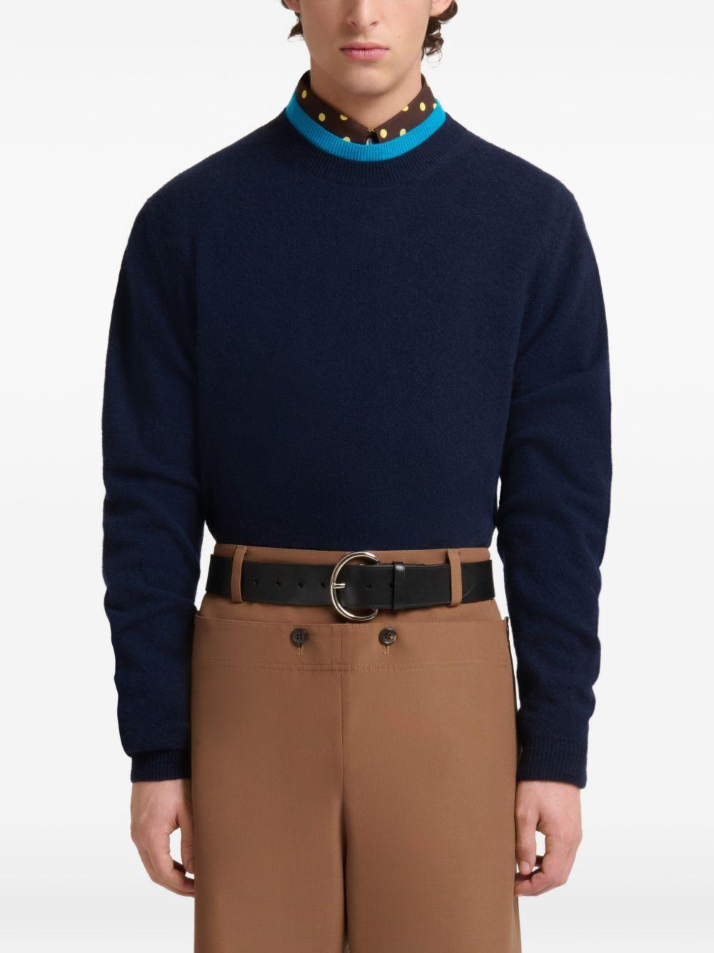 Maglione in cashmere con effetto a strati in blu 