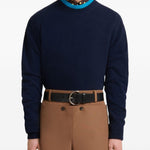 Maglione in cashmere con effetto a strati in blu 