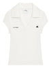 Polo con logo in bianco Courrèges - donna