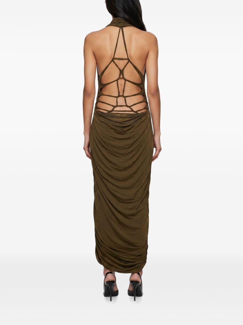 Abito midi con scollo a V profondo in verde Blumarine - donna 