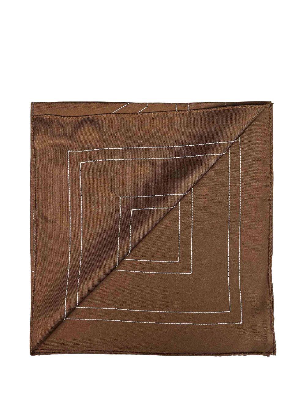 Foulard in seta con monogramma in marrone Toteme - donna 