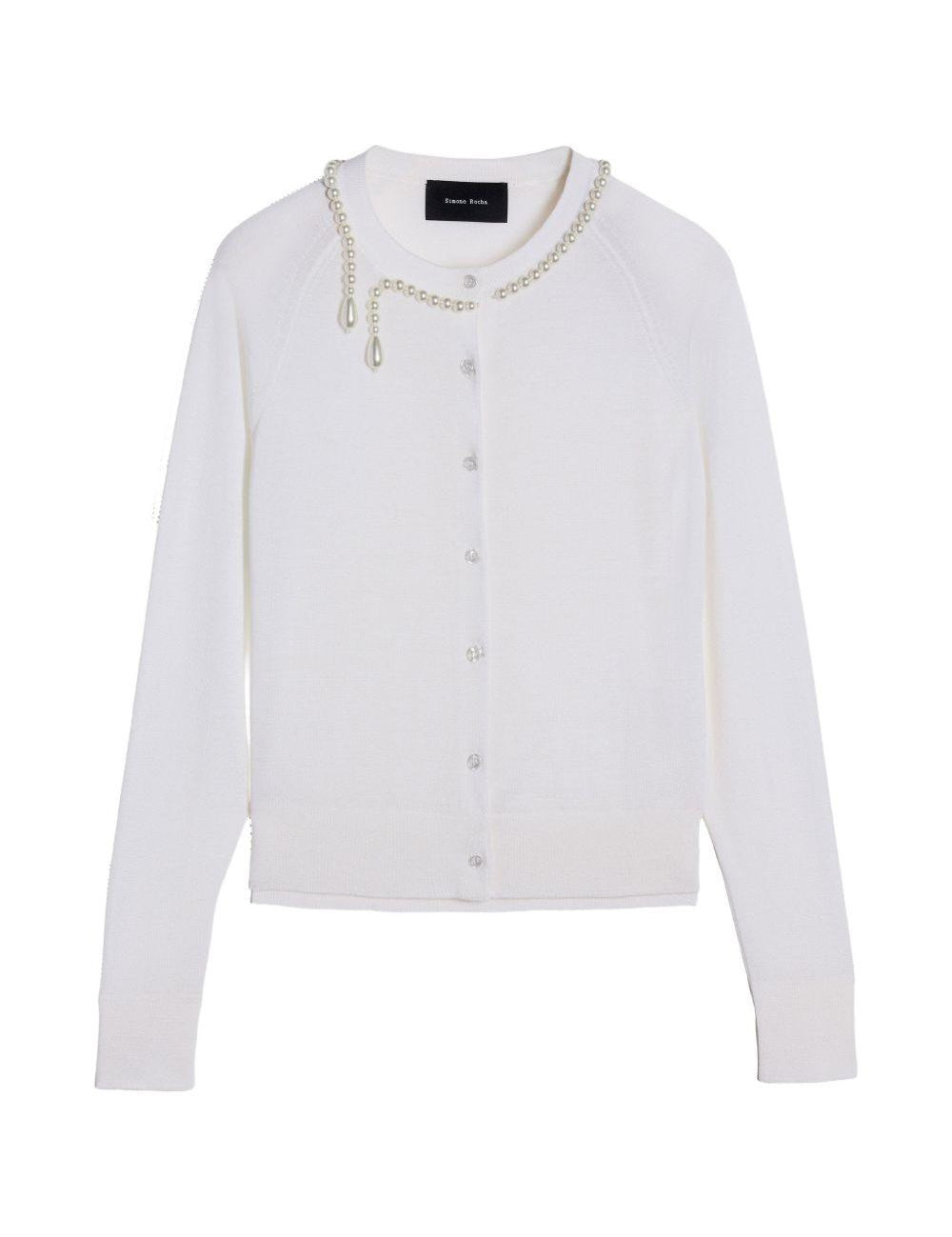 Cardigan con decorazione in bianco Simone Rocha - donna 