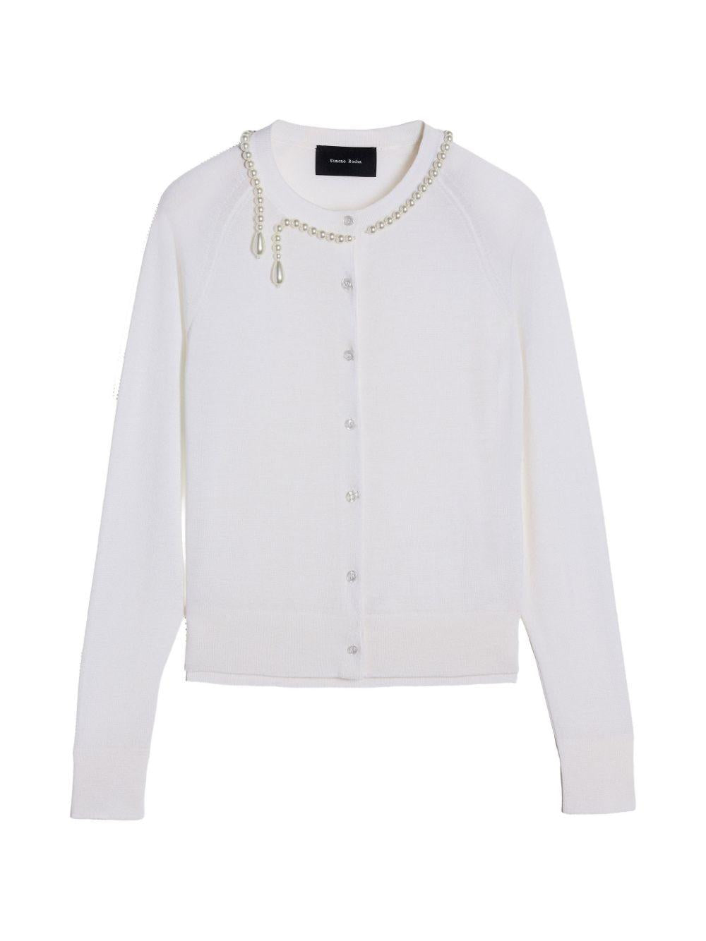 Cardigan con decorazione in bianco Simone Rocha - donna 