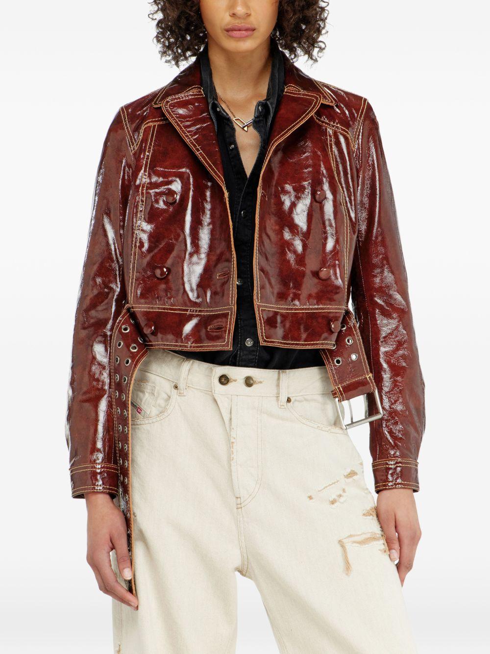 Giacca doppio petto in vernice in marrone Diesel - donna 