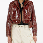 Giacca doppio petto in vernice in marrone Diesel - donna 