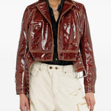 Giacca doppio petto in vernice in marrone Diesel - donna 