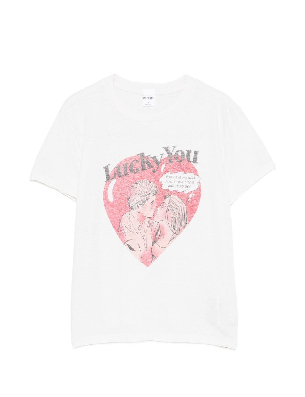 T-shirt Lucky You in bianco Re/done - donna 