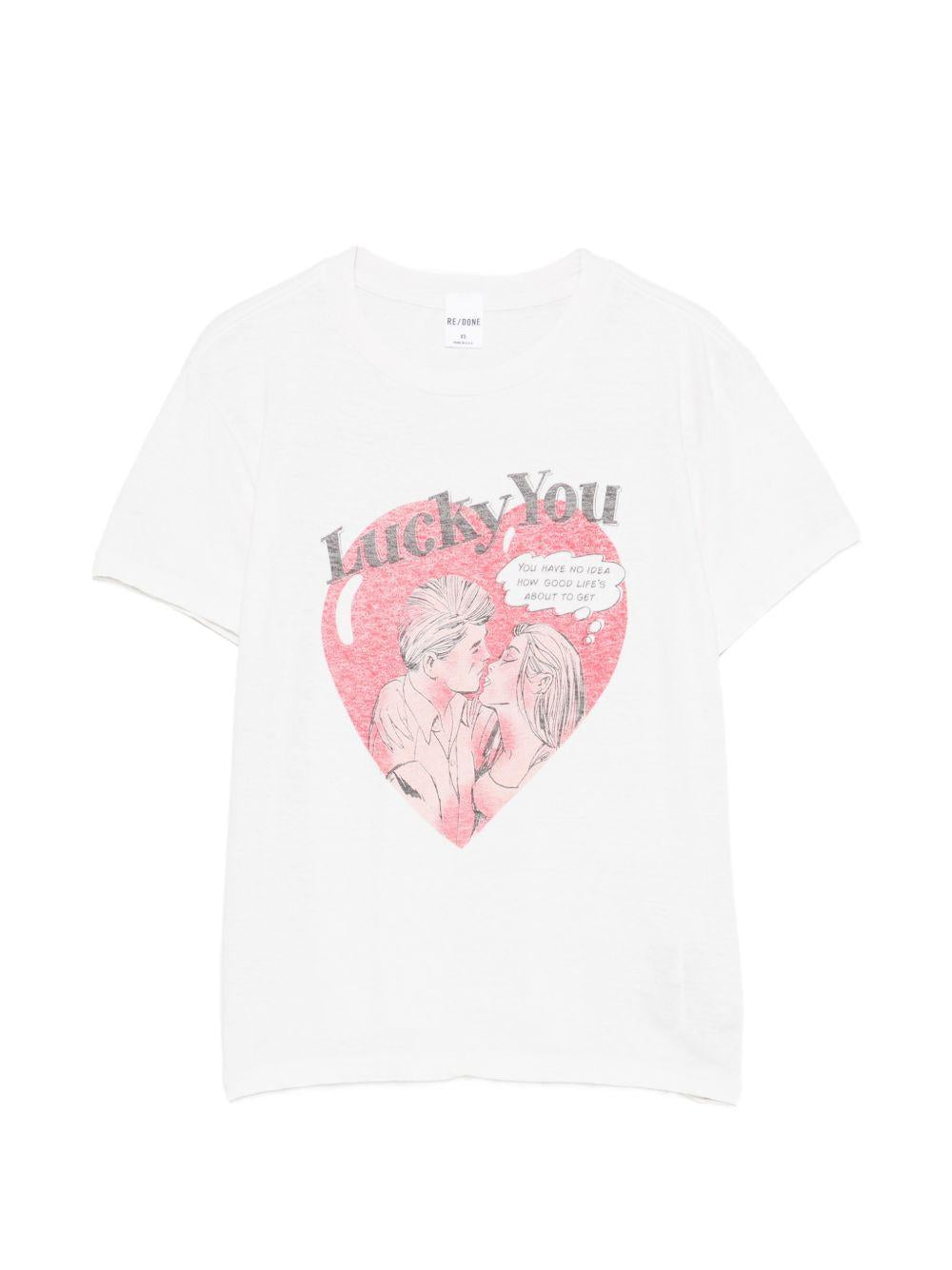 T-shirt Lucky You in bianco Re/done - donna 