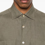 Camicia a maniche lunghe con tasche in verde Kiton - uomo 